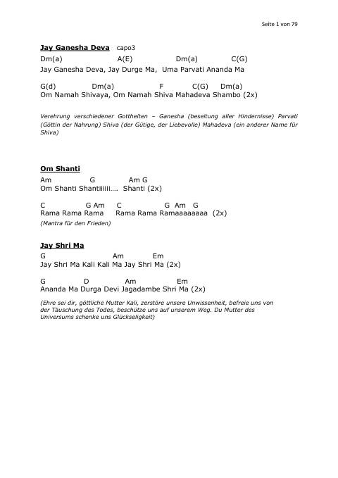 First page of Mantra Sammlung Rafael